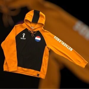 FIFA World Cup Netherlands Hoodie Orange Black Size XL